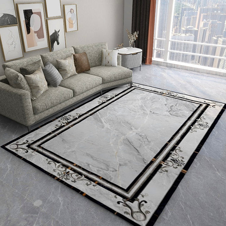 Scandinavian living room rug Multicolored checkered pattern Printed rug Polyester Non-slip Pet-friendly rug | Bowlift