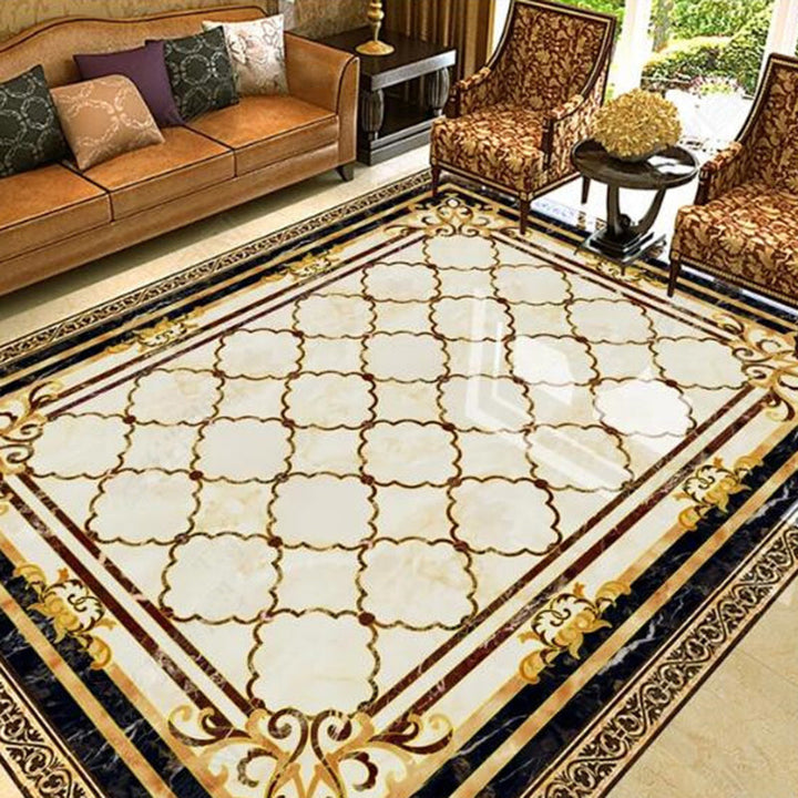 BowLift | Multicolored Novelty Rug Cotton Blend Plaid Pattern Area Rug Non-Slip Pet Friendly Carpet for the Living Room