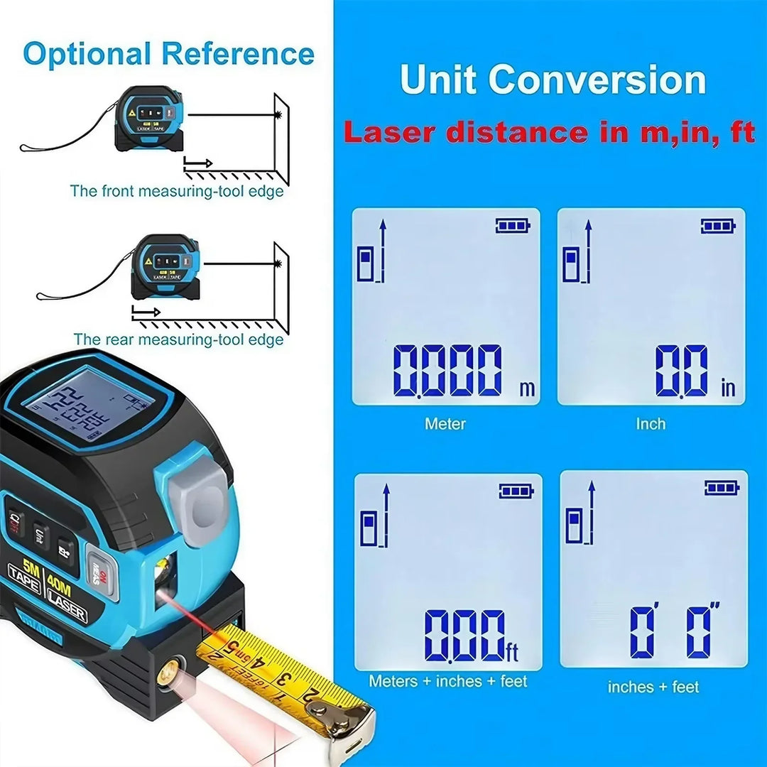 BowLift | 3-In-1 Laser Tape Measure 40/60M Meters Infrared