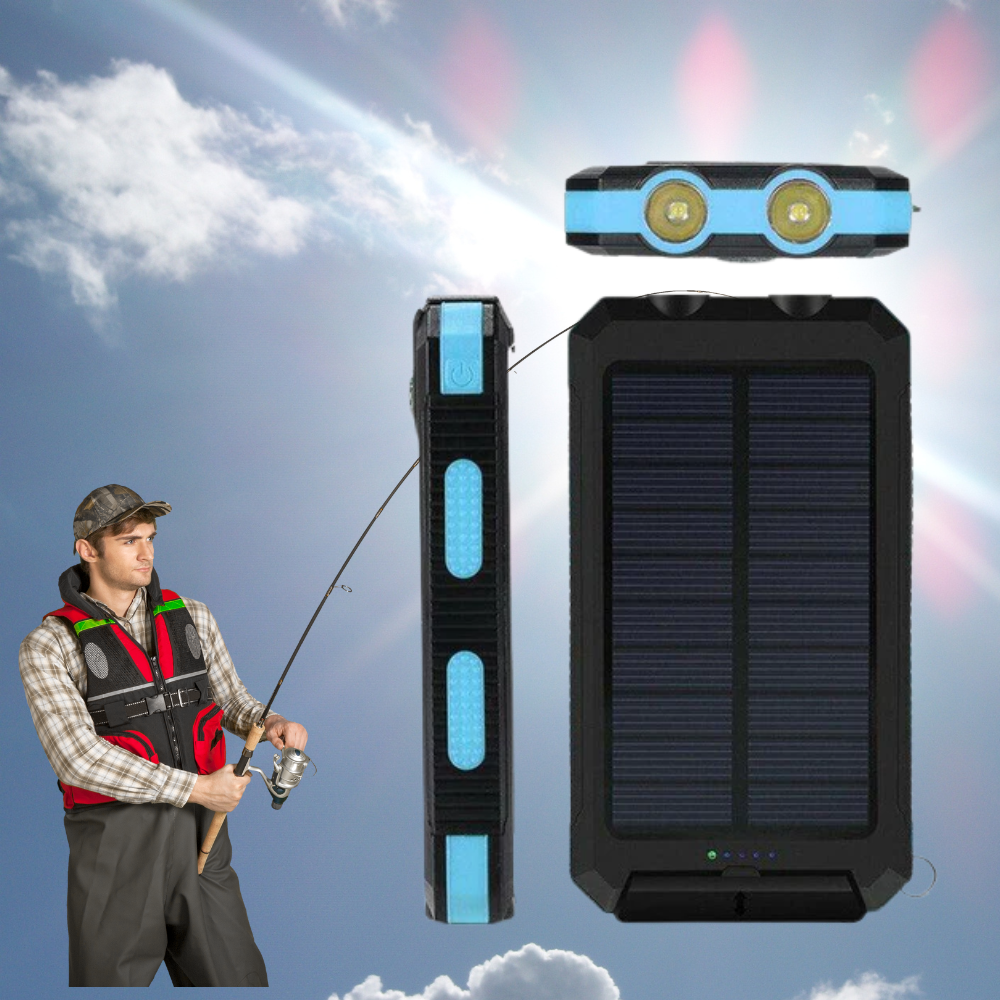 BowLift | Fishing Power Bank 50000 mah Waterproof Solar Charger | Fishing Battery Pack with USB-C Fast Charging & LED Light