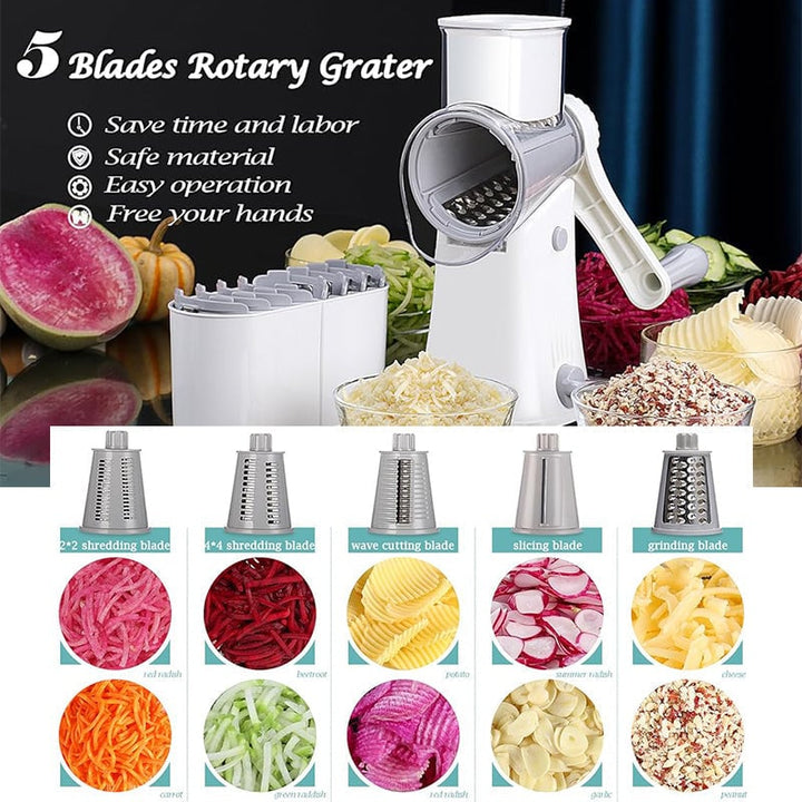 BowLift | 5 in 1 Rotary Cheese Grater Shredder