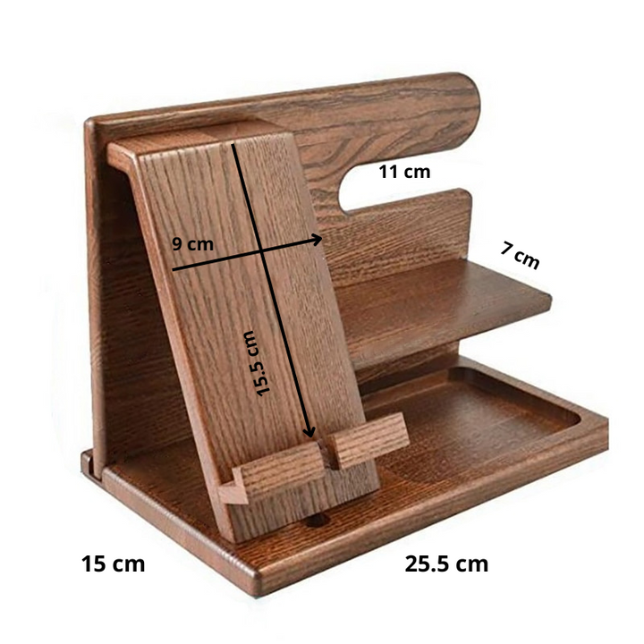WoodDock – Stylish Wooden Organizer for Devices Bowlift