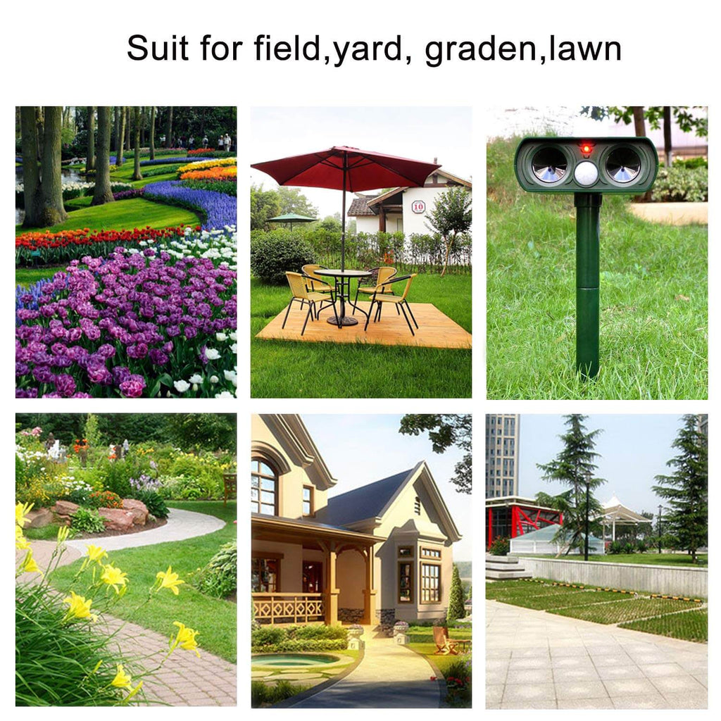 BowLift | Solar Power Ultrasonic Pest Repeller Infrared Sensor Waterproof Animal Repellent