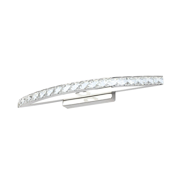 BowLift | Flared Vanity Lighting Modern Style Clear/Champagne Crystal 17"/21" W LED Wall Lamp, Warm/White Light