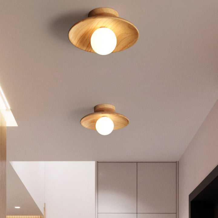 BowLift | TimberGlow Ceiling Lamp – Wood Modern Hall Lighting