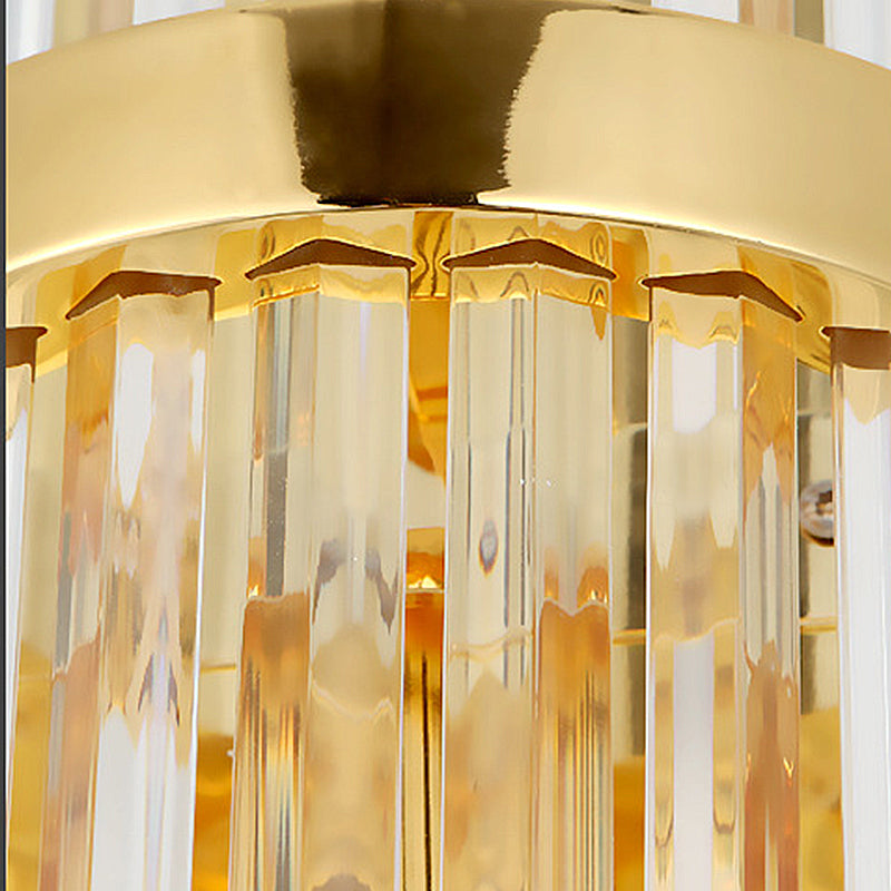 BowLift | Cylinder Wall Light Modern Three-Sided Crystal Rod 2 Heads Gold Wall Light