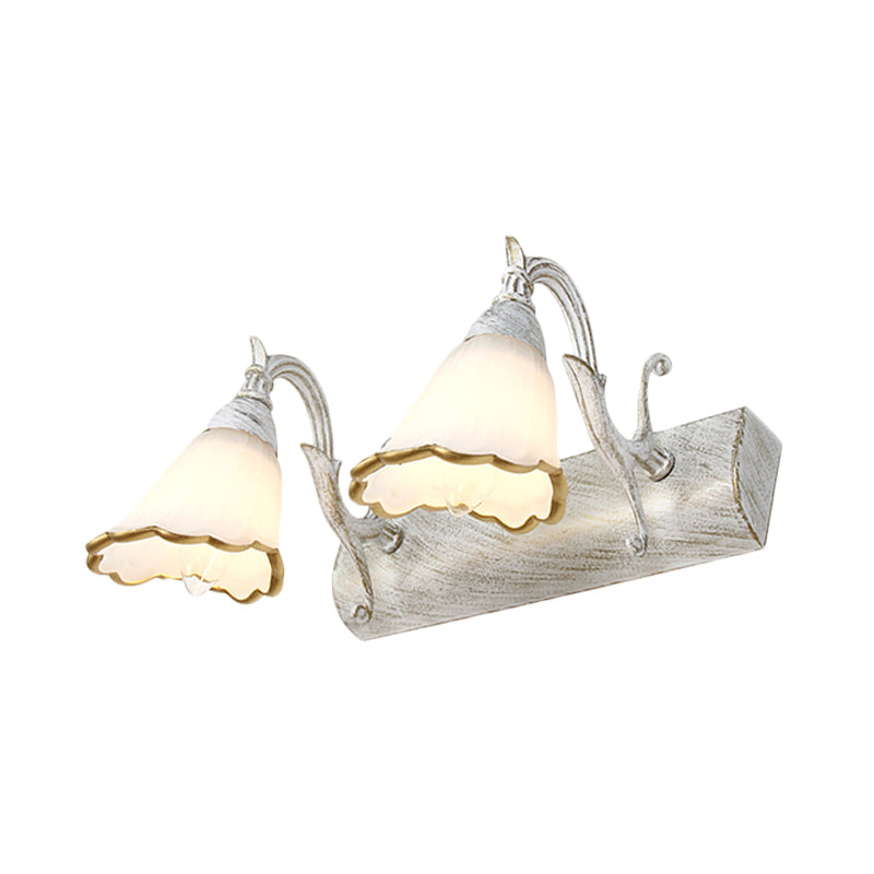 BowLift | Flower Bath Wall Light Classic Opal Glass 2/3/4 Lights Bronze/White Make-Up Lighting