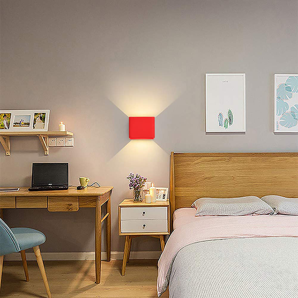 LumiBox - Square LED Wall Lamp | Modern Design in Bowliftack, White and Green for Bedroom and Living Room | Bowlift