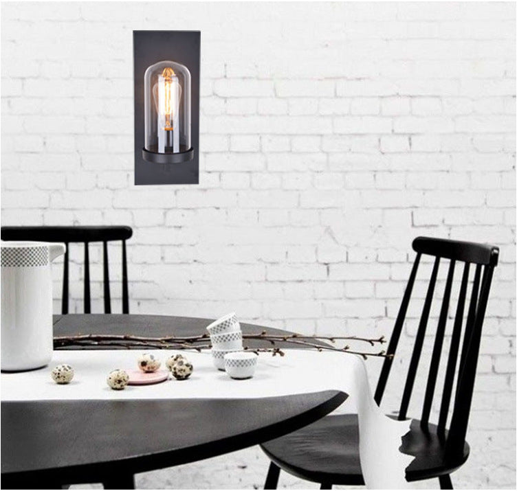 BowLift | Industrial metal wall lamp 1-head bar lamp with glass shade for bedroom living room