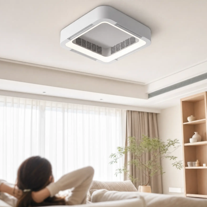 BowLift | Modern Blade-less Ceiling Fan with LED Lighting and Chandelier