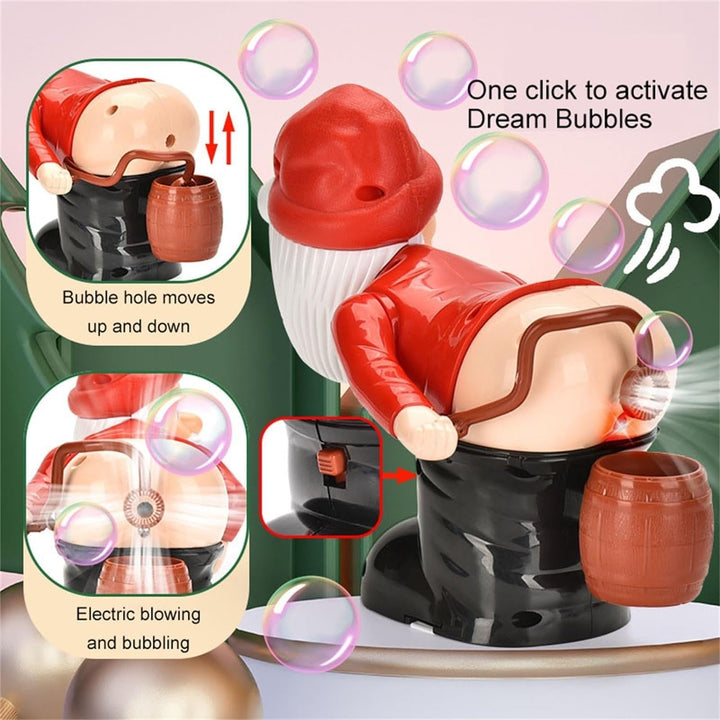 BowLift | Christmas Bubble Machine | Santa Design | With Light & Music | Funny Christmas Decoration