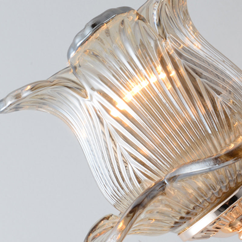 BowLift | Flower Wall Mounted Light Source Modern Prism Glass 1/2 Heads Brass Wall Lamp with Crystal Drop Accent