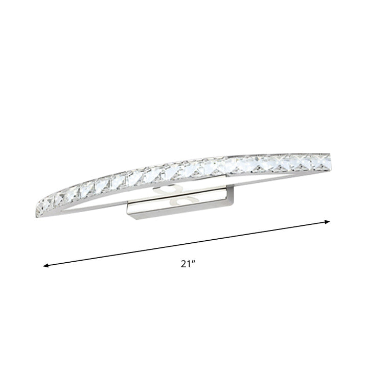 BowLift | Flared Vanity Lighting Modern Style Clear/Champagne Crystal 17"/21" W LED Wall Lamp, Warm/White Light
