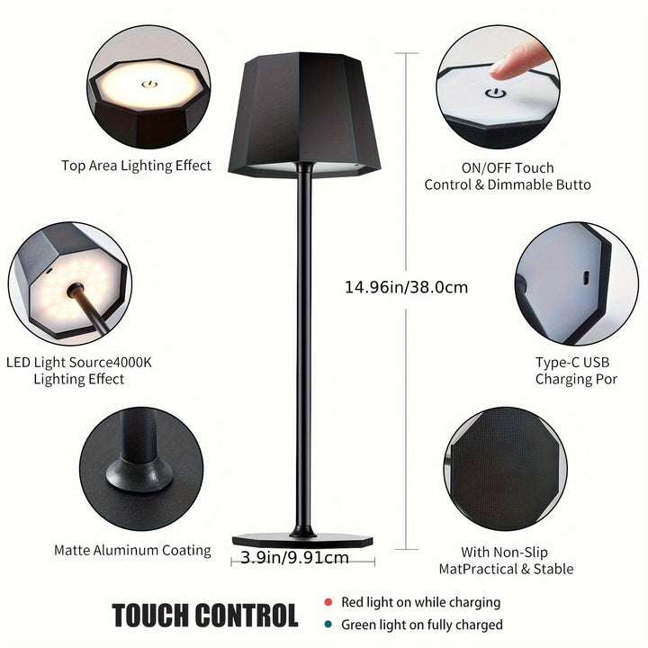 DuoGlow | Battery-Powered 2-Piece Set Cordless Table Lamp Bowlift