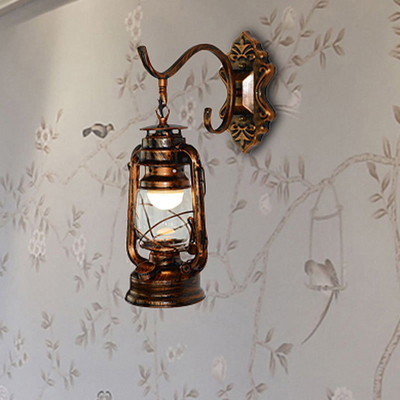 BowLift | 1 Light Bright Glass Wall Lamp Light Coastal Bronze Kerosene Living Room Lighting Fixture