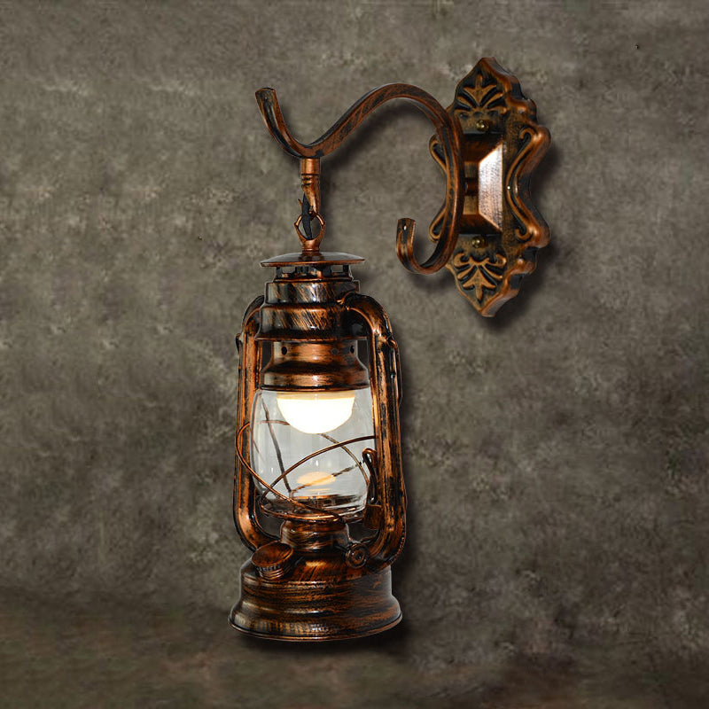 BowLift | 1 Light Bright Glass Wall Lamp Light Coastal Bronze Kerosene Living Room Lighting Fixture