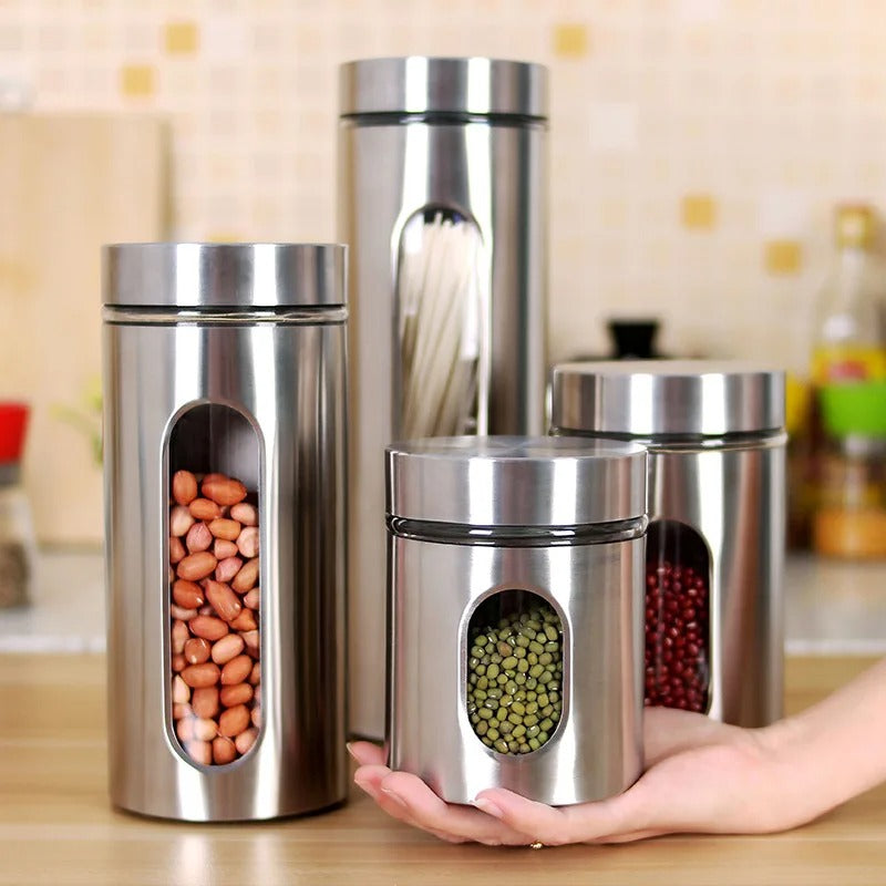 BowLift | Clear Glass Food Storage Jars with Airtight Lid