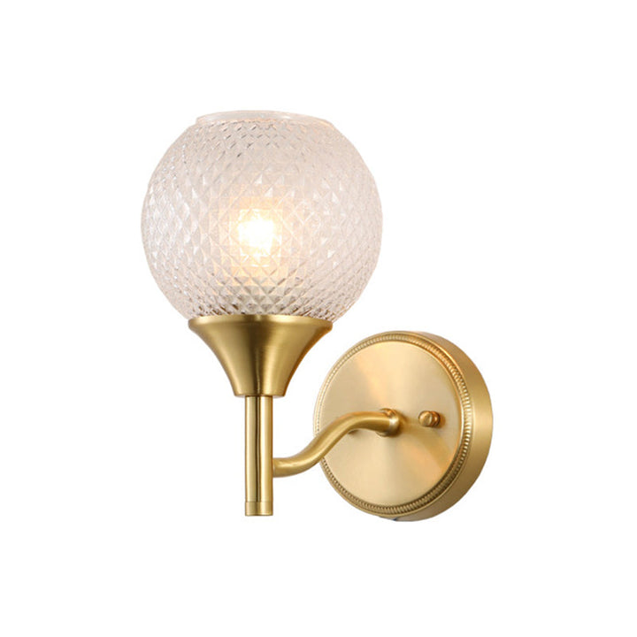 BowLift | Spherical prism glass wall lamp minimalist single light brass wall lamp