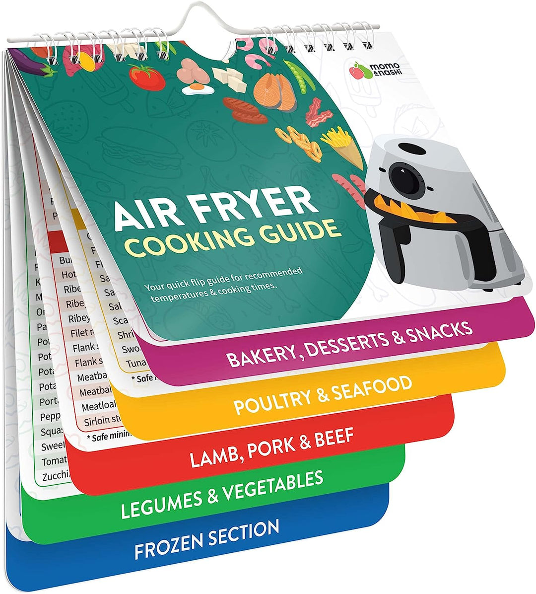 BowLift | Air Fryer Cheat Sheet Magnets Cooking Instructions Booklet