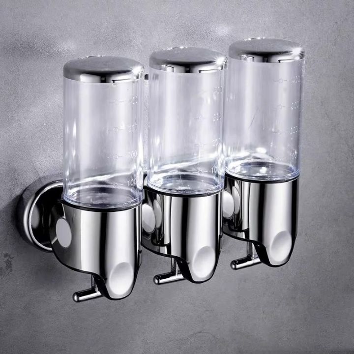BowLift | Wall Mounted Soap Dispenser | SudsStation Bathroom Organizer | Stainless Steel & ABS | 16.9 fl oz | Set of 1–3