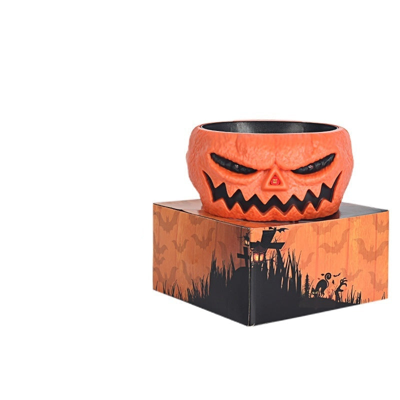 BowLift | Halloween Candy Bowl – Motion Sensor Pumpkin Bowl with Skeleton Hand and Red Light Effects