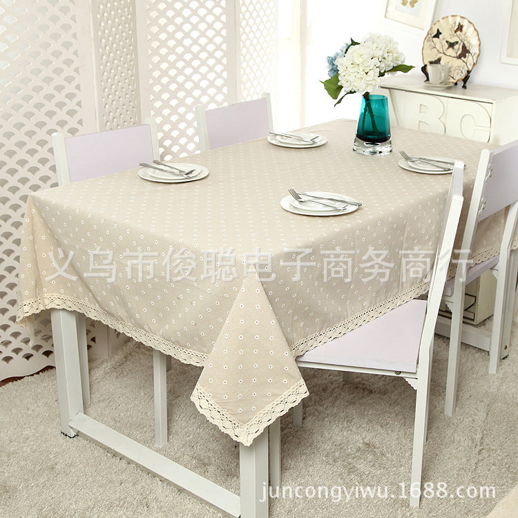 Elegant Embroidered Lace Table Cover