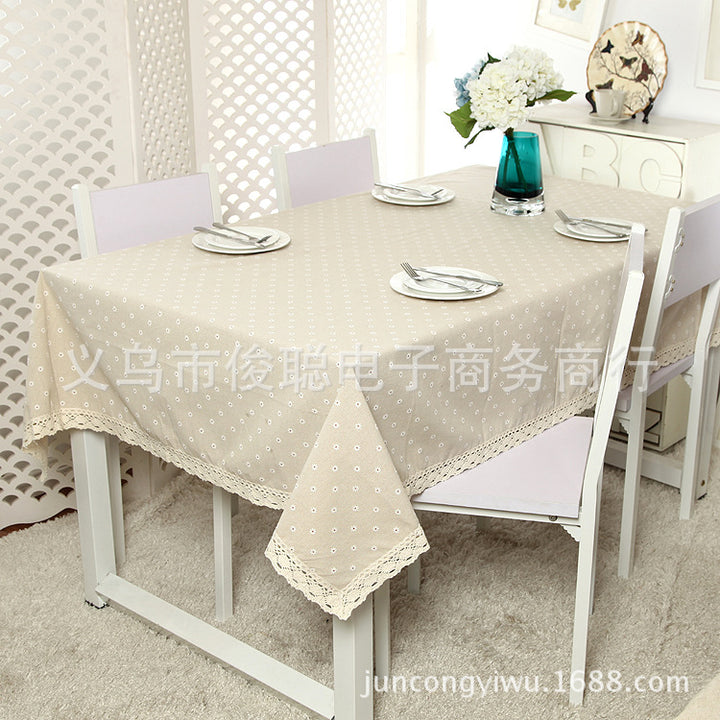Elegant Embroidered Lace Table Cover