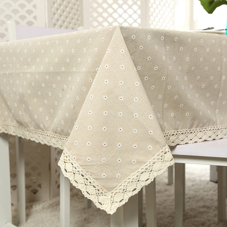Elegant Embroidered Lace Table Cover