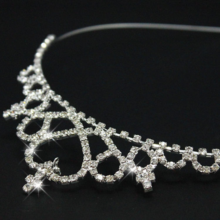 Women Elegant Crystal Tiara Bowlift