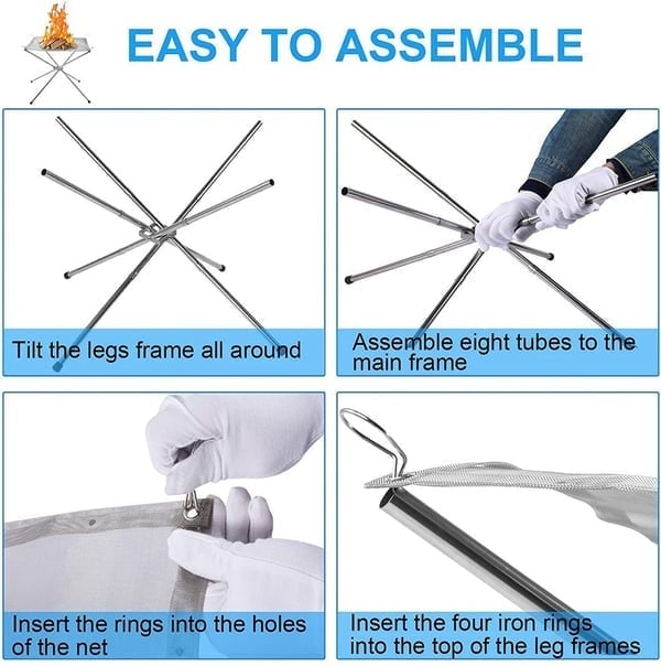BowLift | Portable Fire Pit | Foldable Stainless Steel Design | Lightweight Outdoor Camping Stove
