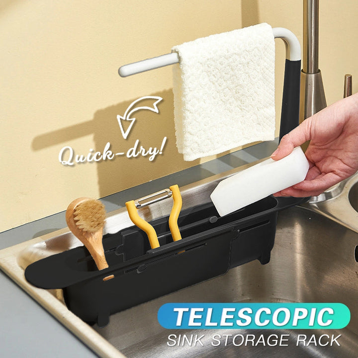 Updated Multifunctional Telescopic Sink Storage Rack | Bowlift