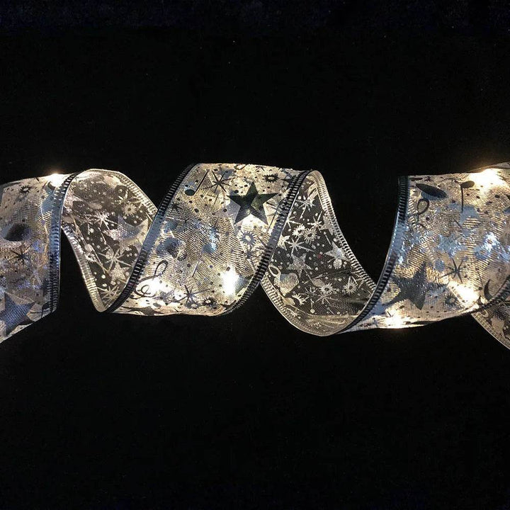 BowLift | LED Lights Hot Stamping Double-layer Ribbon Christmas Decorations
