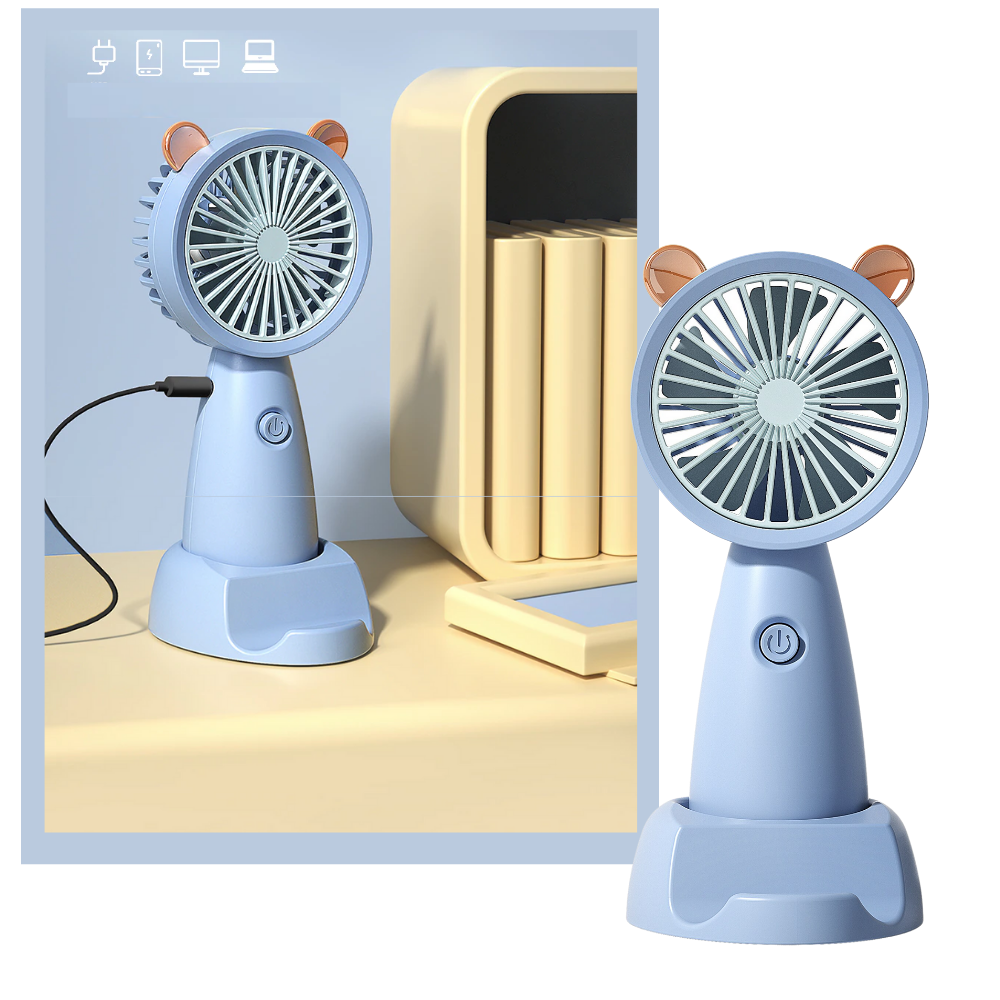 Mini USB Fan With Phone Holder | Bowlift