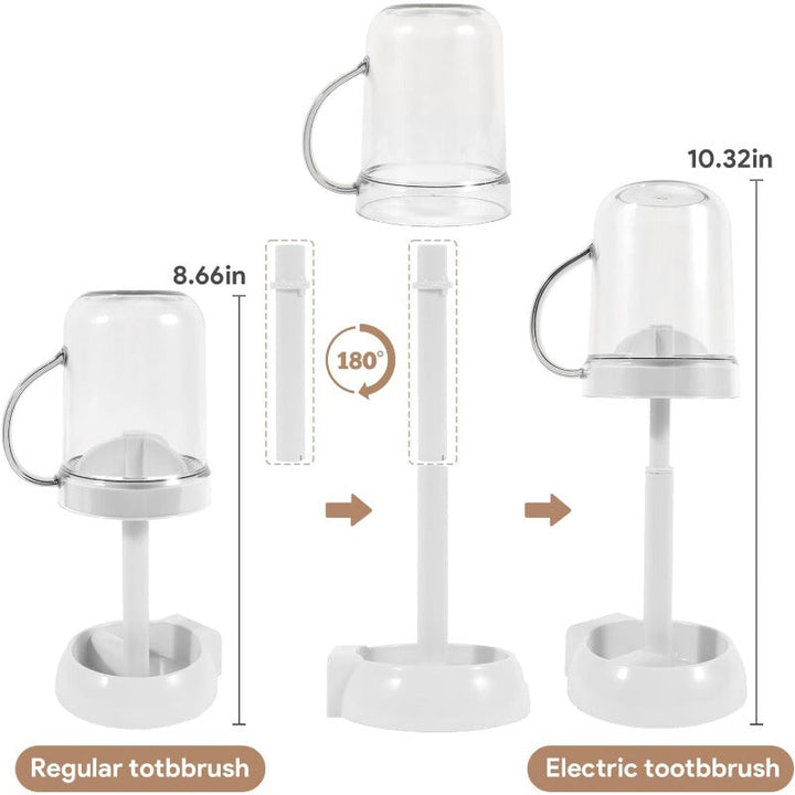 BowLift | Toothbrush Holder with Dust Cover & Wash Cup
