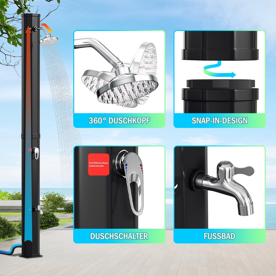 Solar shower 35L garden shower incl. protective cover | Bowlift