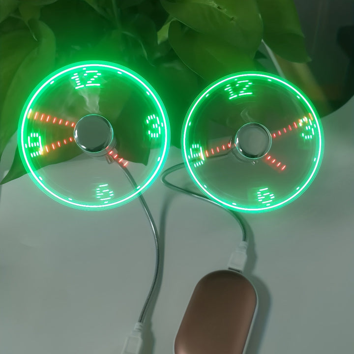 USB Desk Fan with LED Clock Display | Bowlift