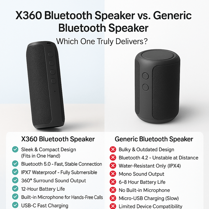 BowLift | Best Waterproof Bluetooth Wireless Speaker x360 Compact Small