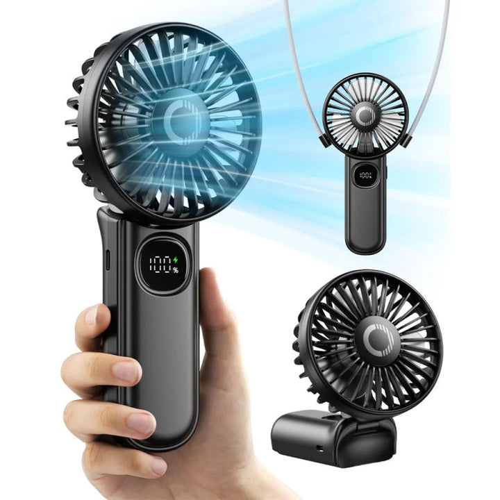 Foldable Portable Handheld Fan with LED Display | Bowlift