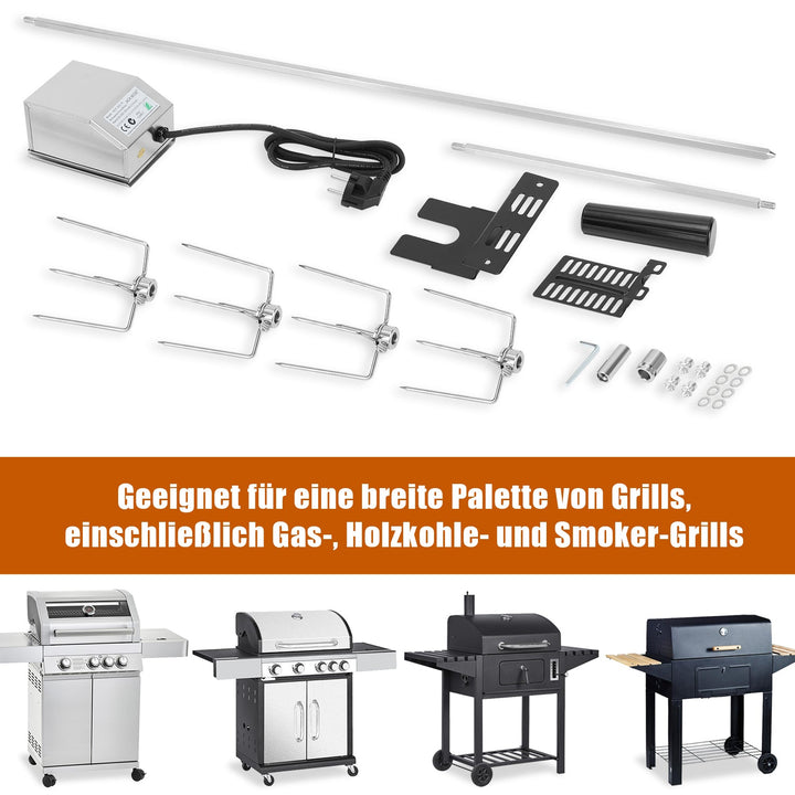 BBQ Grill Skewer Stainless Steel Motor 4x Meat Needle | Bowlift