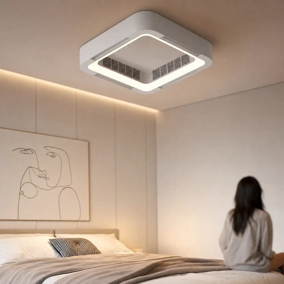 BowLift | Modern Blade-less Ceiling Fan with LED Lighting and Chandelier