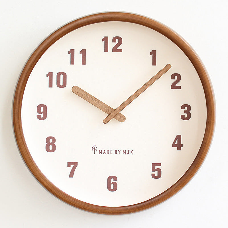 BowLift | Natural Wooden Round Silent Wall Clock Deco Clock