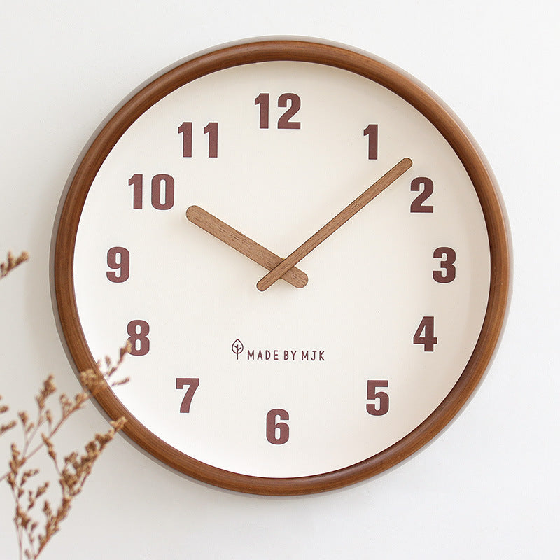 BowLift | Natural Wooden Round Silent Wall Clock Deco Clock