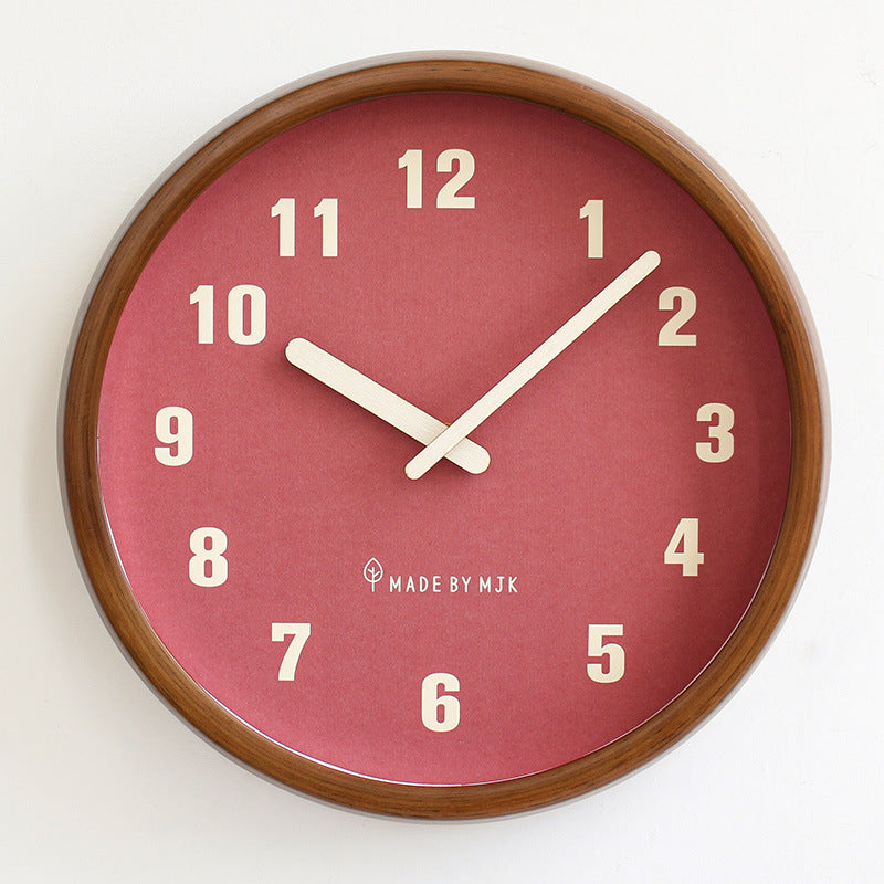 BowLift | Natural Wooden Round Silent Wall Clock Deco Clock