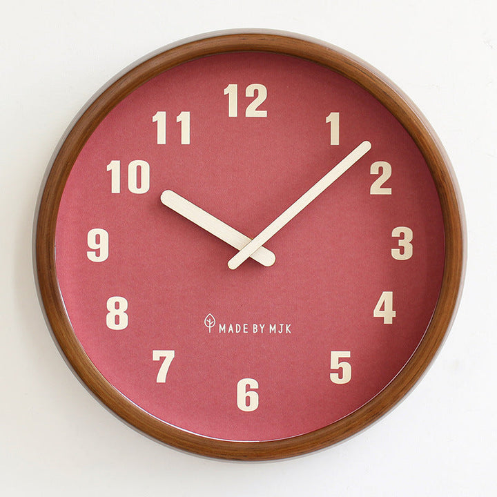 BowLift | Natural Wooden Round Silent Wall Clock Deco Clock
