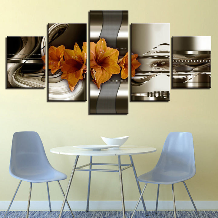 Desaturated Amaryllis 5 Piece - Canvas Wall Art Painting | Bowlift