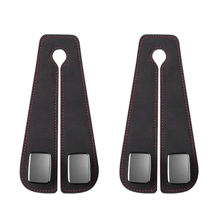 BowLift | Car Seat Back Double Hook with Phone Holder – PU Leather Organizer