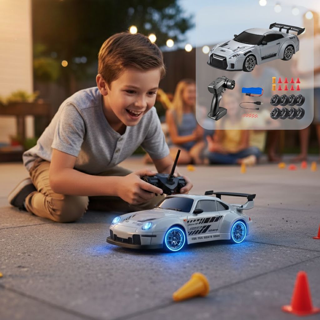 BowLift | 1:24 RC Drift Car | 4WD, LED Wheels & USB Rechargeable for Indoor and Outdoor Racing Fun