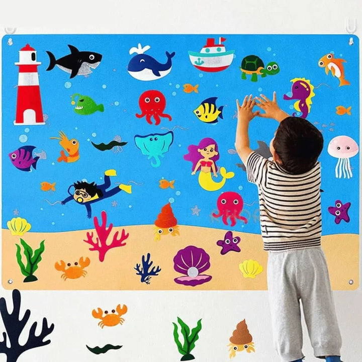 BowLift | WonderWild Felt Board – Interactive Felt Board with Animal Stickers for Learning & Playing