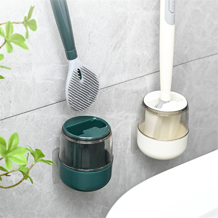 BowLift | Punch-free  Long Handle Silicone Toilet Brush