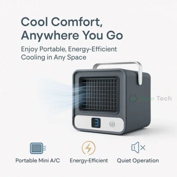 BowLift | Portable Mini Air Conditioner | Ultra-Portable Car AC System, Quiet 4-Blade Design & Ideal for Home, Office, and Travel Use